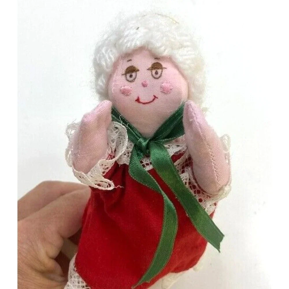 Vintage Annalee Doll Christmas Mrs. Claus Angel Halo Wings‎ Ornament